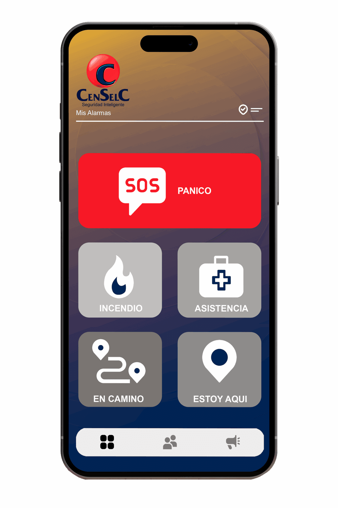 App de seguridad Censelc con botón de pánico SOS